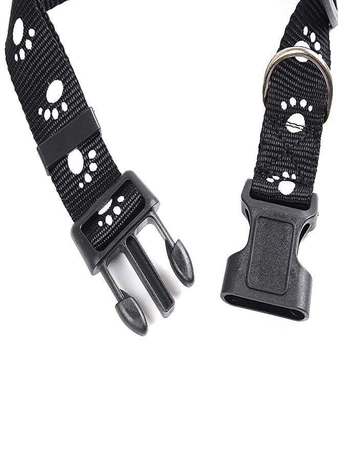 Pups&Pets Nylon Paw Print 10MM Collar Set for Puppies and Cats, Black - 10 MM for Small Pets Only - Image 3